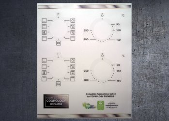 COOKOLOGY BOFA65SS Compatible fascia sticker set x2. (image for) COOKOLOGY BOFA65SS Compatible fascia sticker set x2.