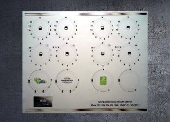Miele CS 1312 BG, CS 1322, CS 1012-1, CS1034-1 Compatible fascia sticker set. (image for) Miele CS 1312 BG, CS 1322, CS 1012-1, CS1034-1 Compatible fascia sticker set.