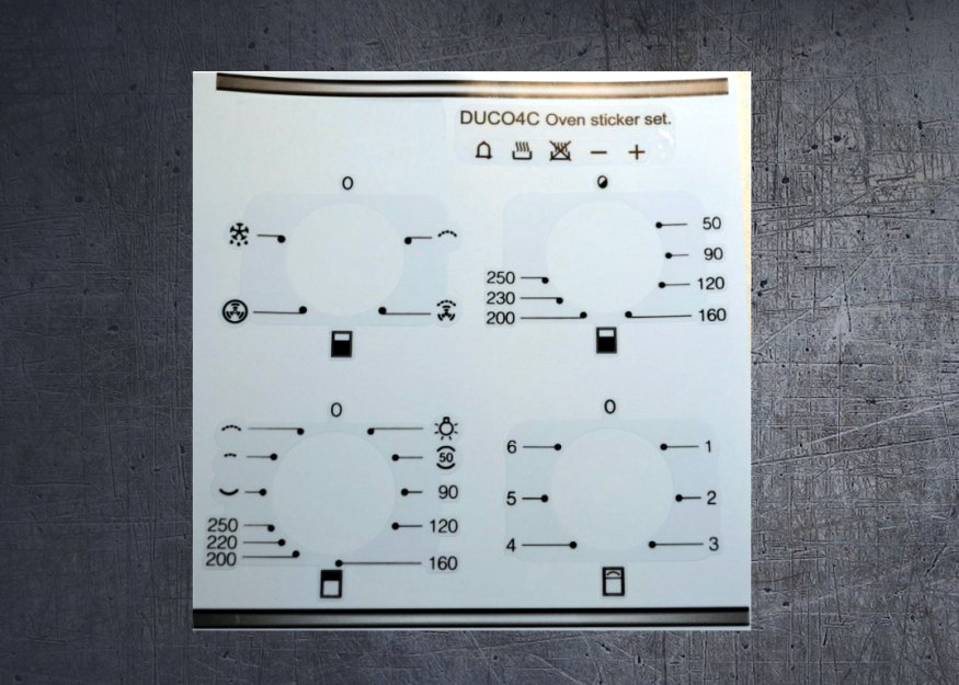 (image for) Smeg DUCO4C, DO4SS-5 compatible fascia sticker set. - Click Image to Close