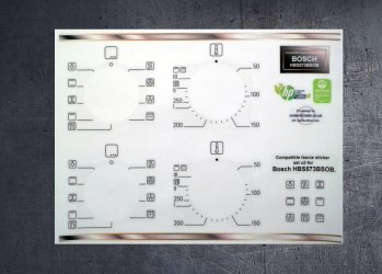 BOSCH HBS573BSOB compatible fascia sticker set. (image for) BOSCH HBS573BSOB compatible fascia sticker set.