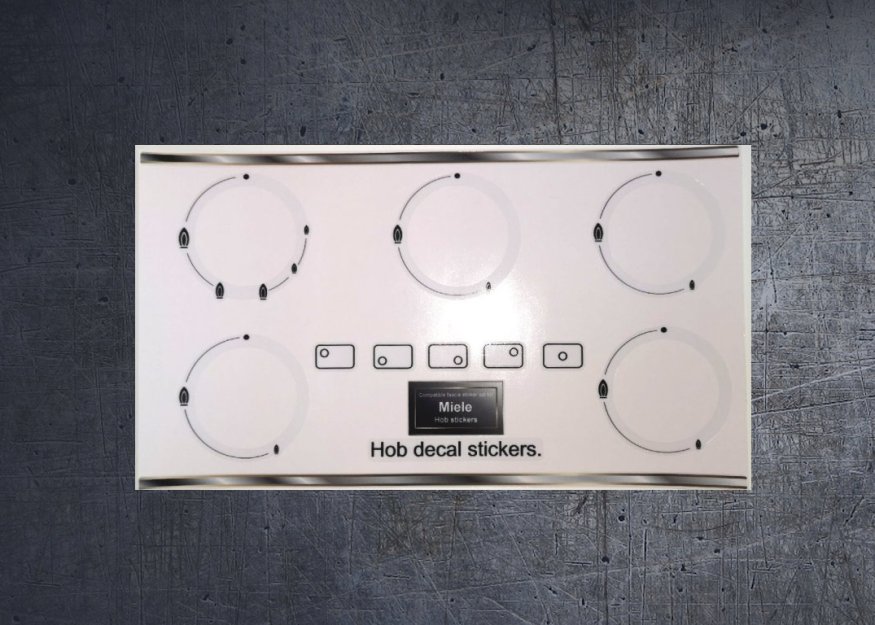 (image for) Miele Gas Hob Compatible fascia sticker set. - Click Image to Close