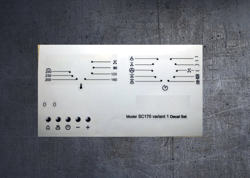 (image for) Smeg SC170 compatible panel fascia sticker set. - Click Image to Close